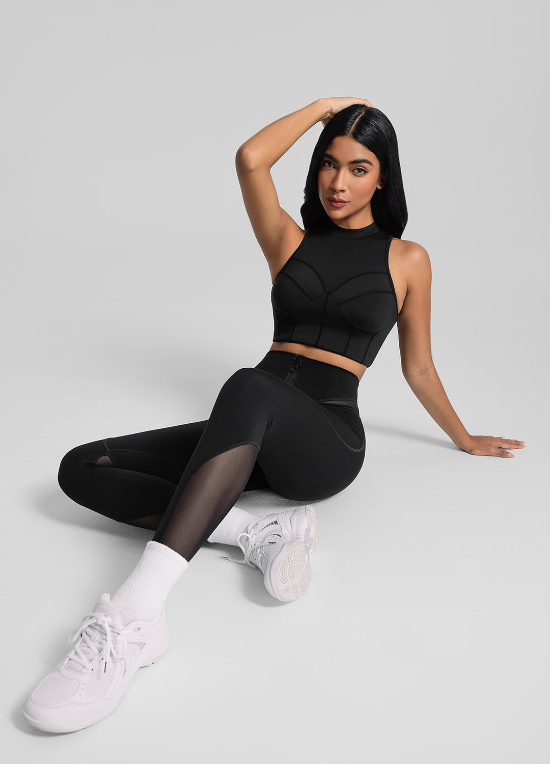 Legging en Mesh avec zip avant