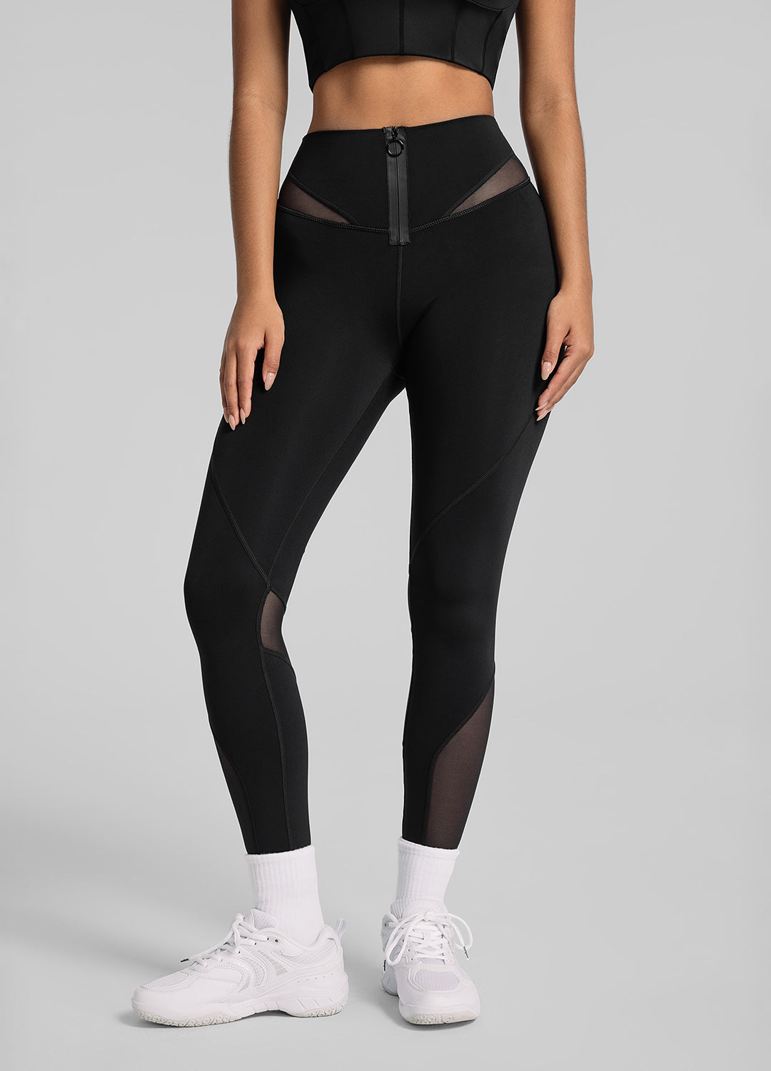 Legging en Mesh avec zip avant