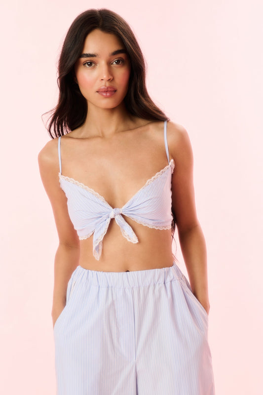 Arvine Cotton Pinstripe Bra Top