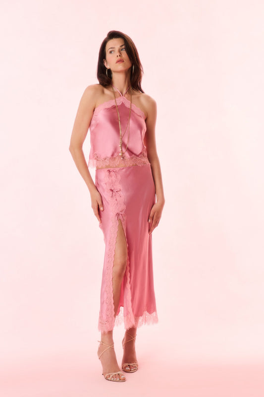 Calder Silk-Blend Maxi Slip Skirt