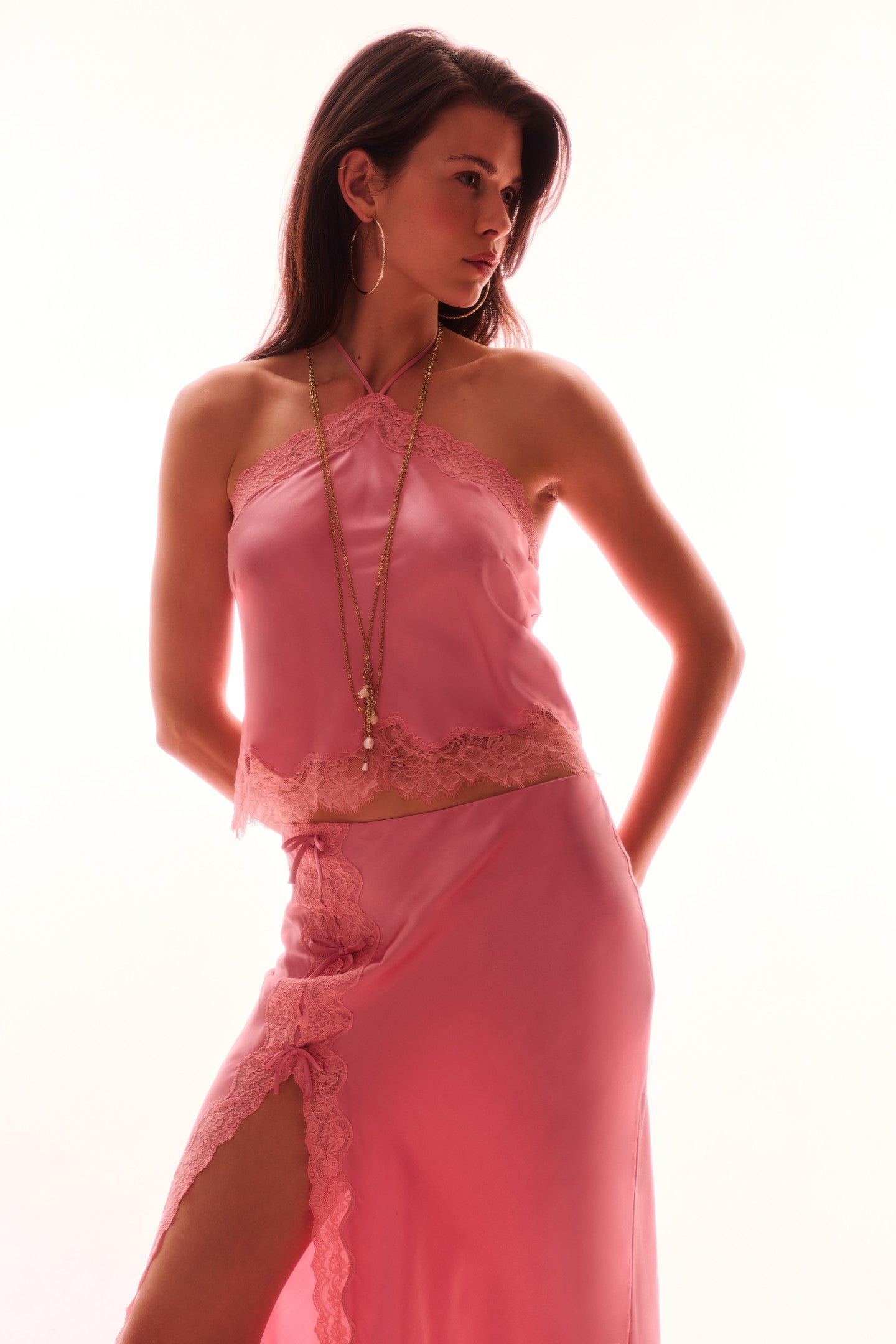 Calder Silk-Blend Maxi Slip Skirt