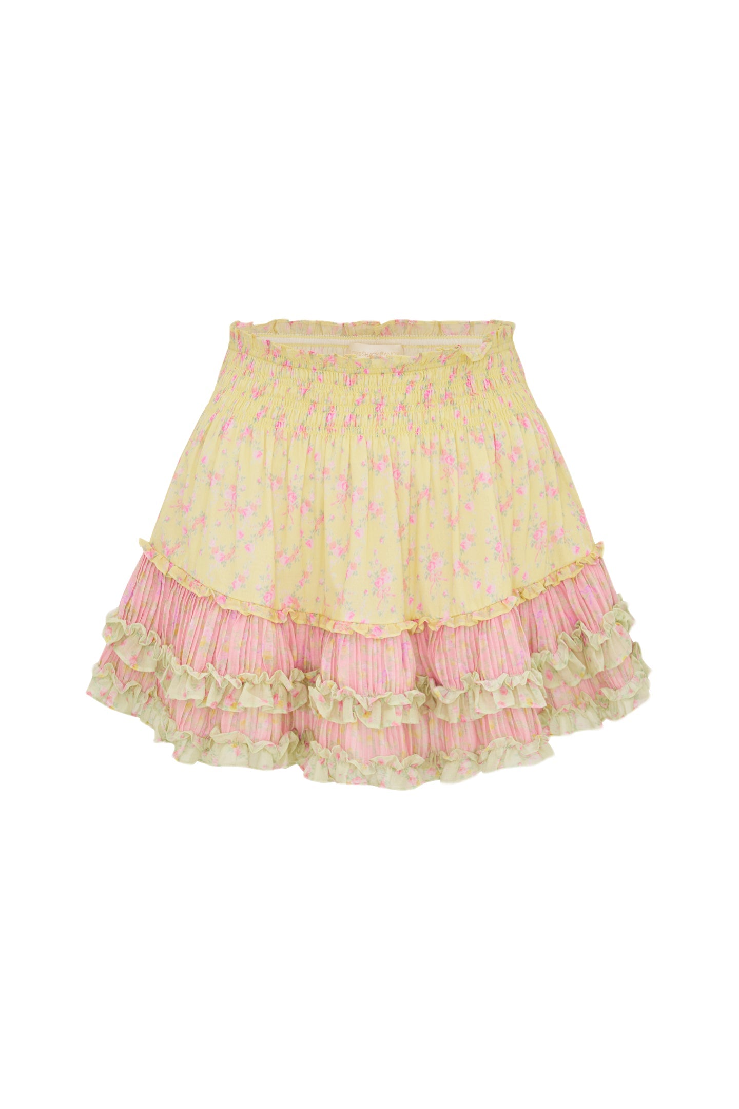 Camellia Cotton Mixed Print Mini Skirt