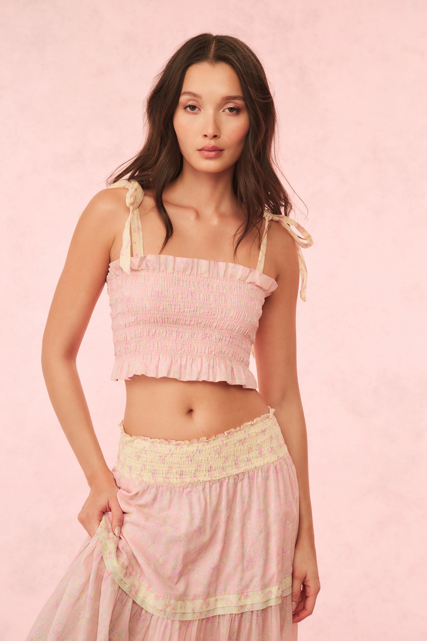 Corbin Cotton Mixed Print Top