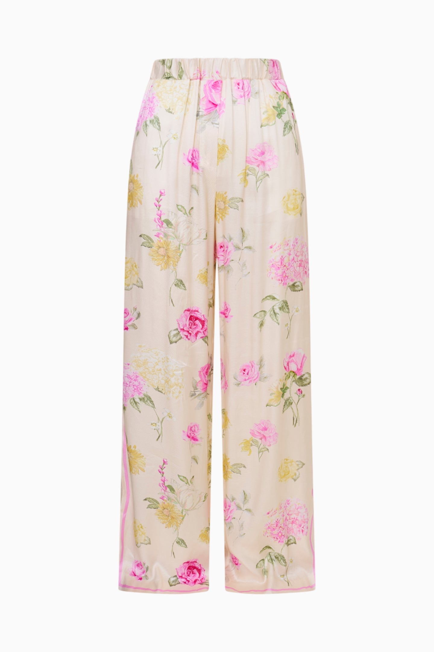Helia Satin Floral Wide Leg Pant