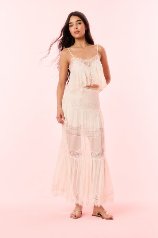 Aureline Silk Lace Maxi Skirt