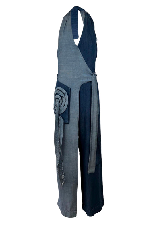 FLAP DENIM JUMPSUIT