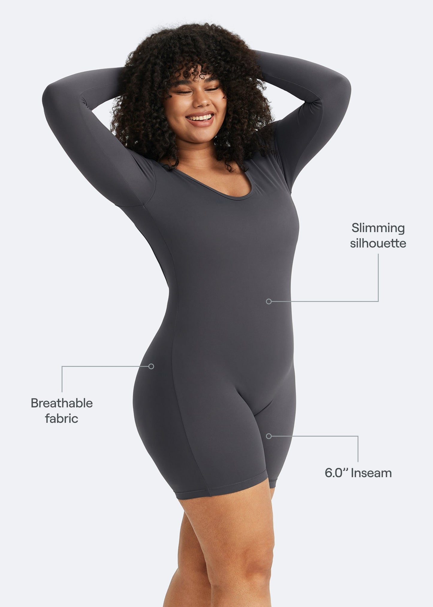 Body décolleté dos à manches longues