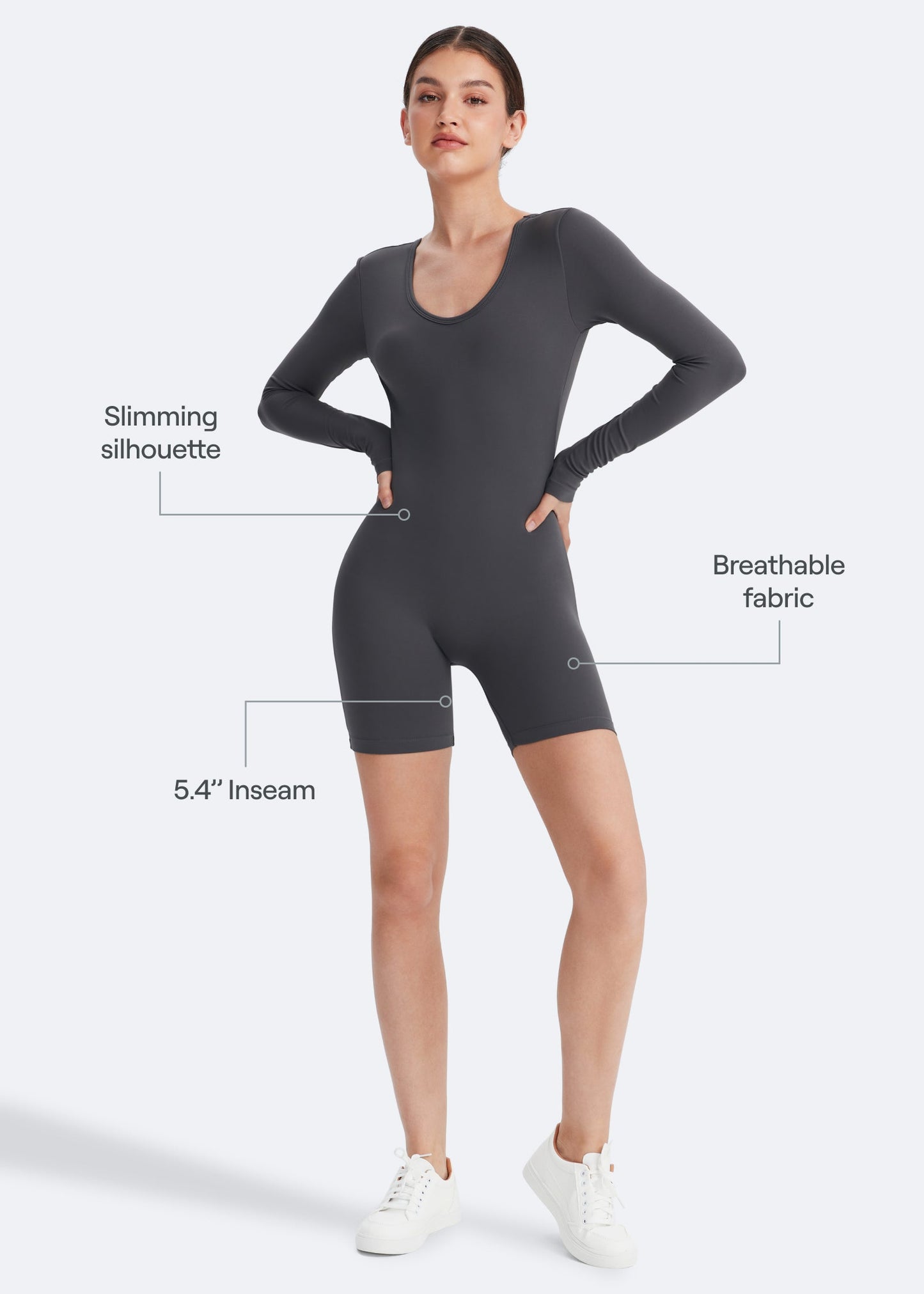 Body décolleté dos à manches longues