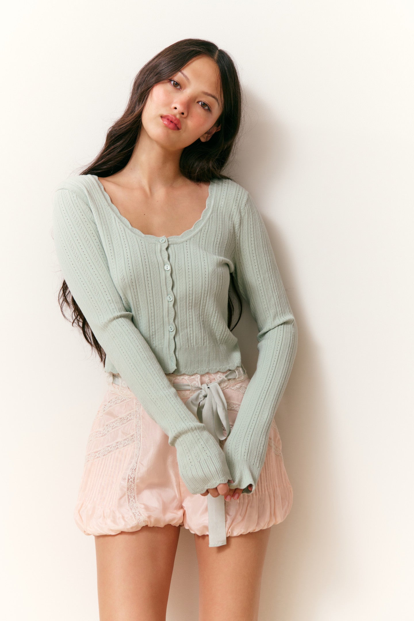 Martti Stretch Pointelle Cardigan