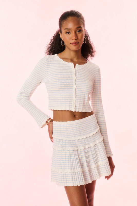 Colella Striped Stretch Knit Skirt