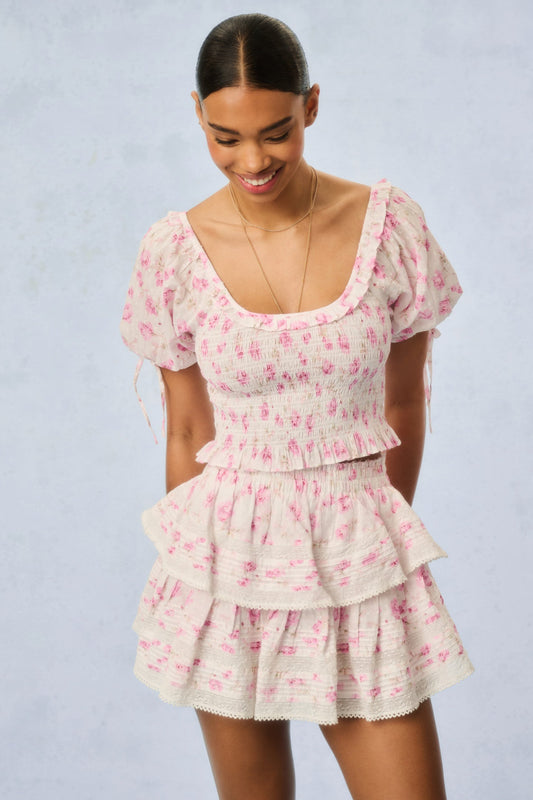 Molly Fragrance Print Top - STERLING DUSK