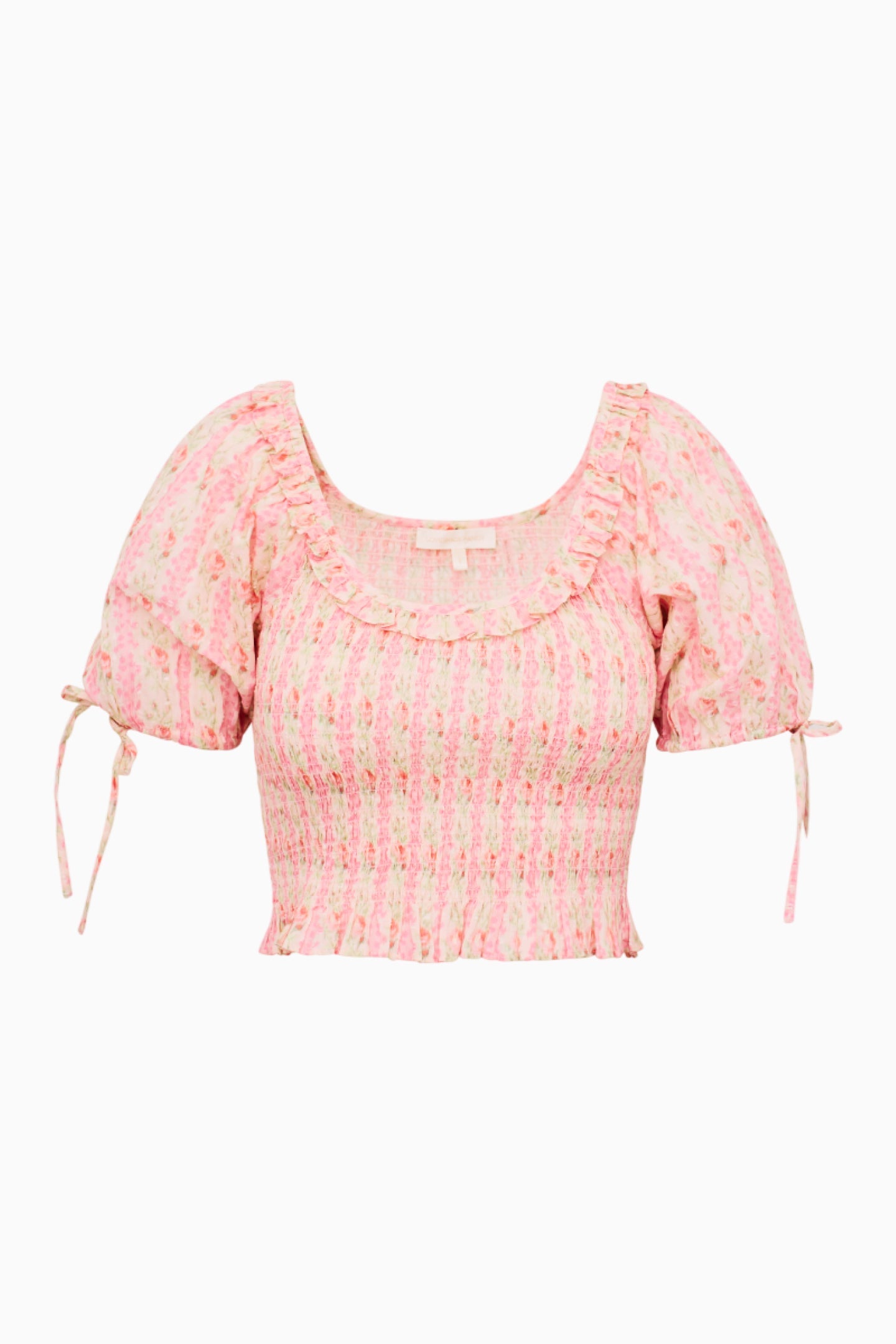Molly Fragrance Print Top - STRAWBERRY MACAROON