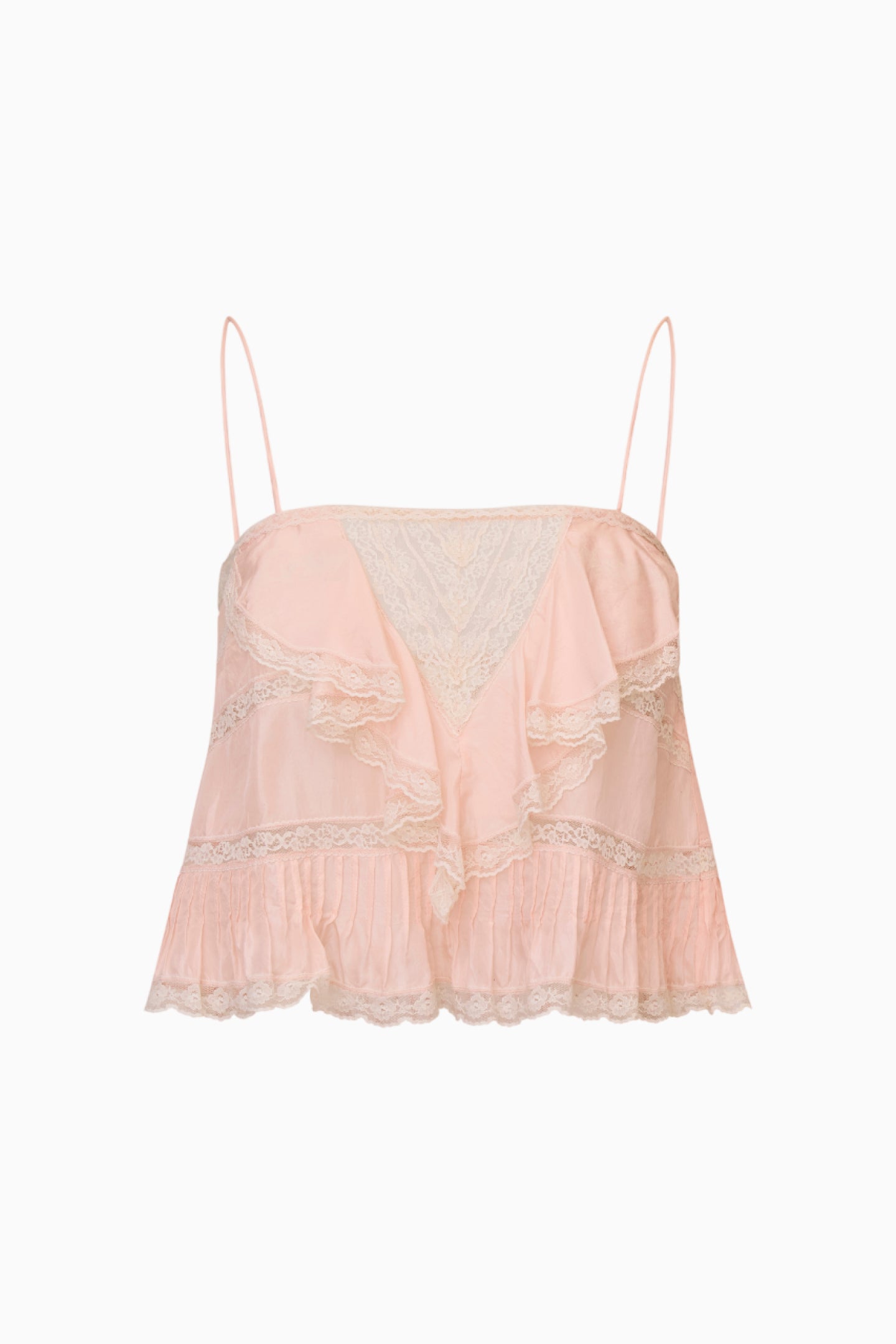 Ondeline Lace Ruffle Cami - FRENCH ROSE