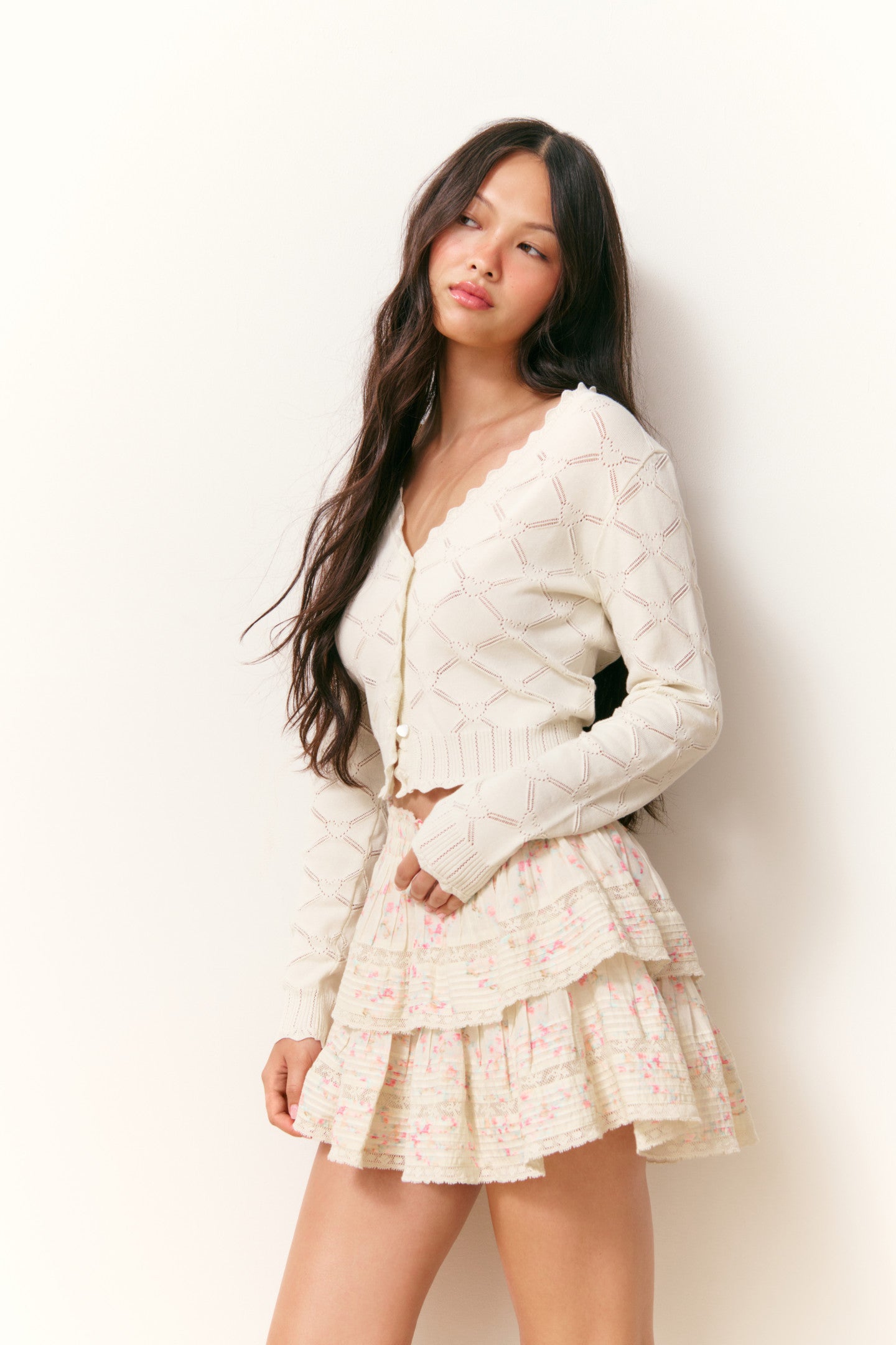 Petra Knit Heart Argyle Cardigan