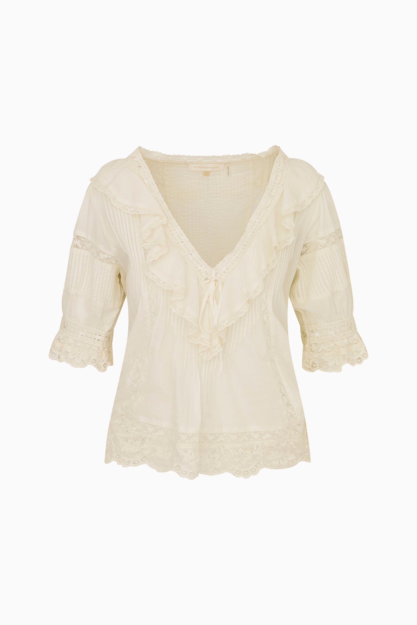 Romilly Cotton Lace Ruffle Blouse