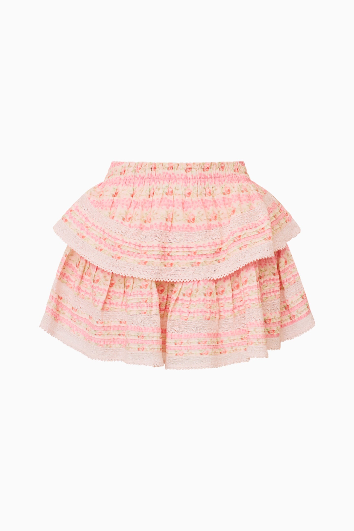 Ruffle Mini Heirloom Print Skirt