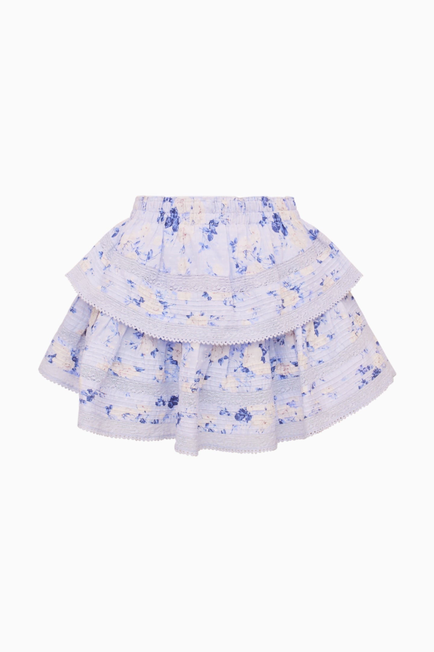 Ruffle Mini Heirloom Print Skirt