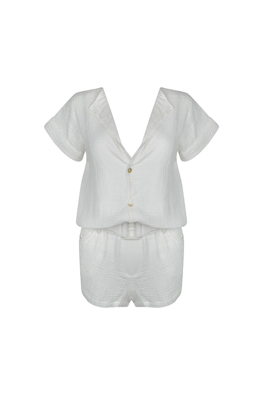 SANTA MONICA JUMPSUIT IN DC IVORY