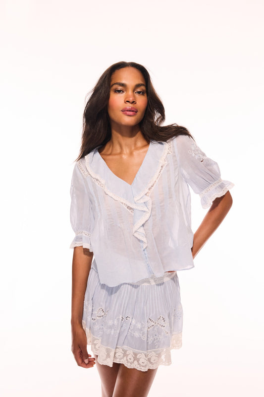 Sinora Embroidered Cotton Top