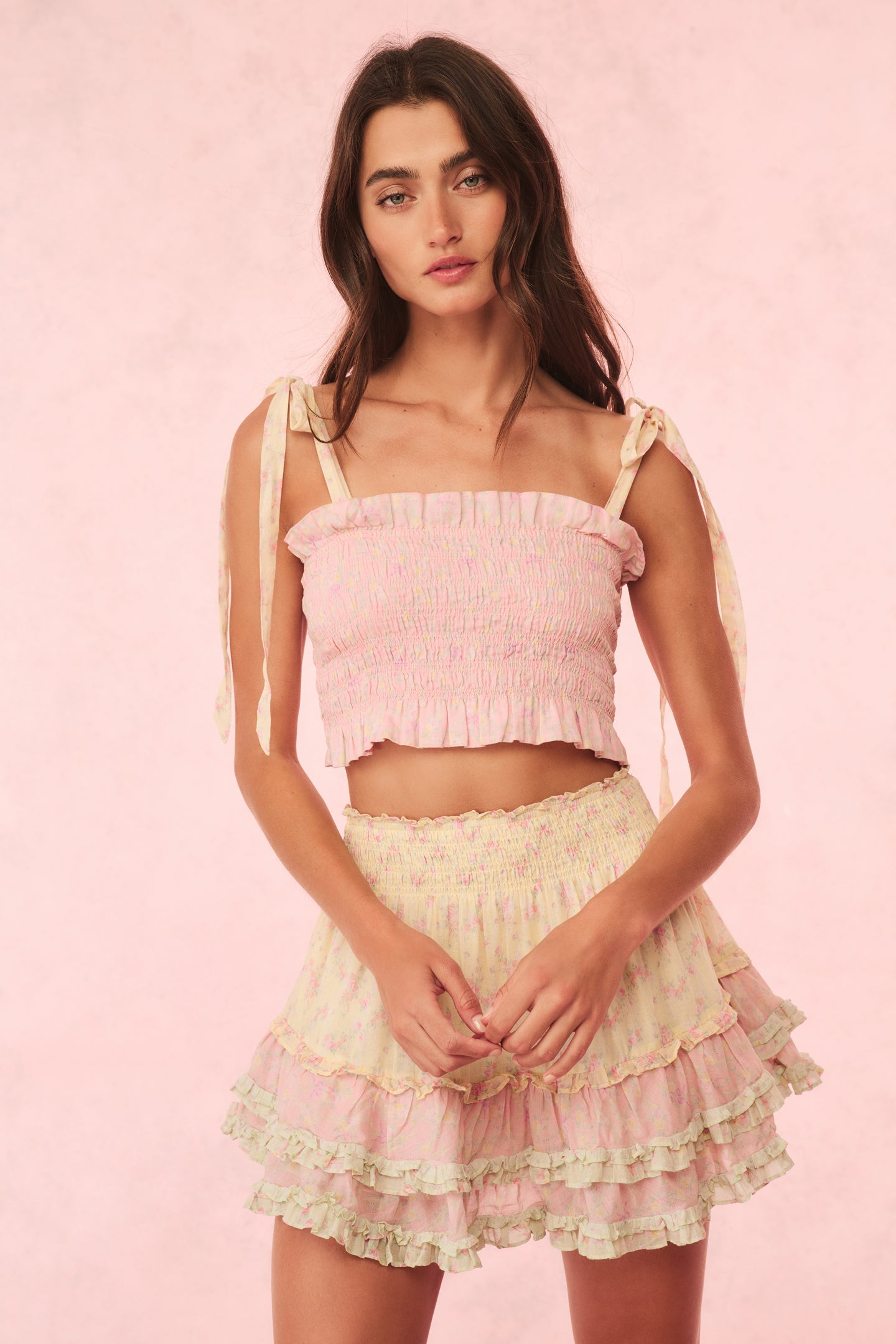 Corbin Cotton Mixed Print Top