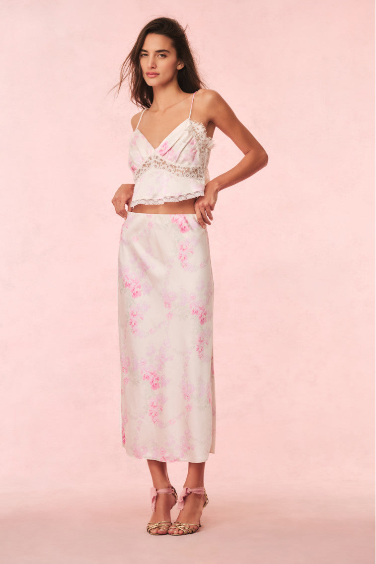 Spritely Satin Floral Cami