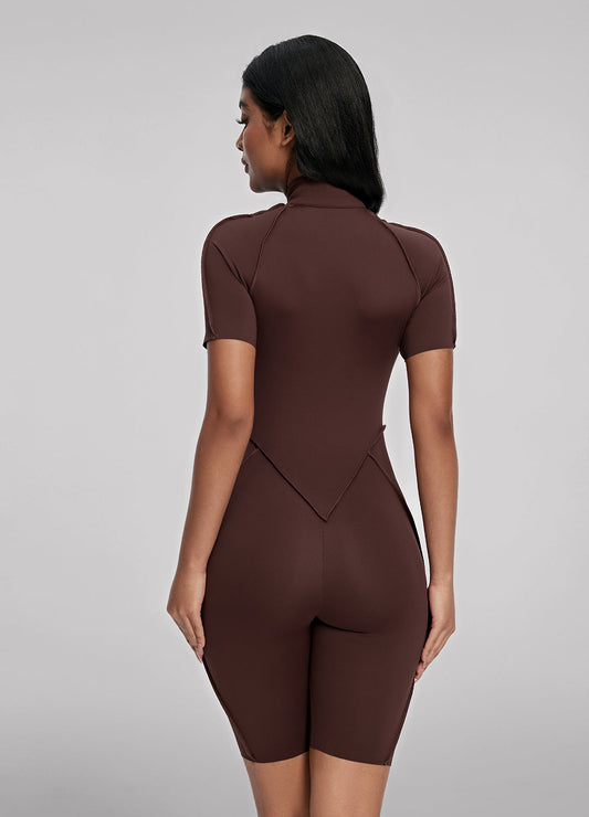 Catsuit short dos fermé
