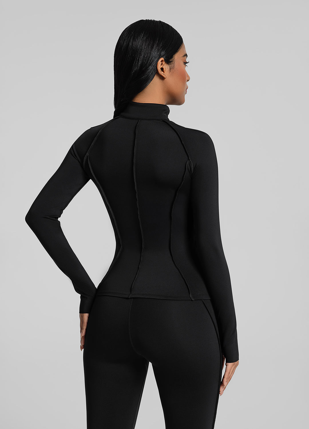 Haut zippé à manches longues avec contouring