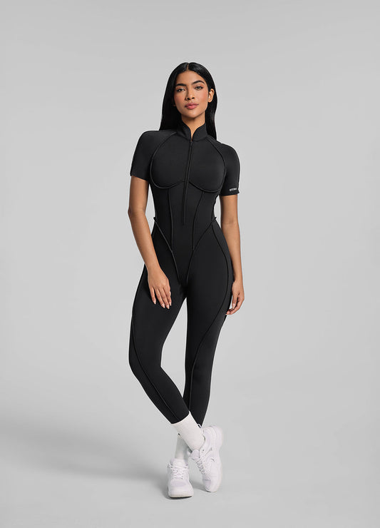 Catsuit intégrale à manches courtes