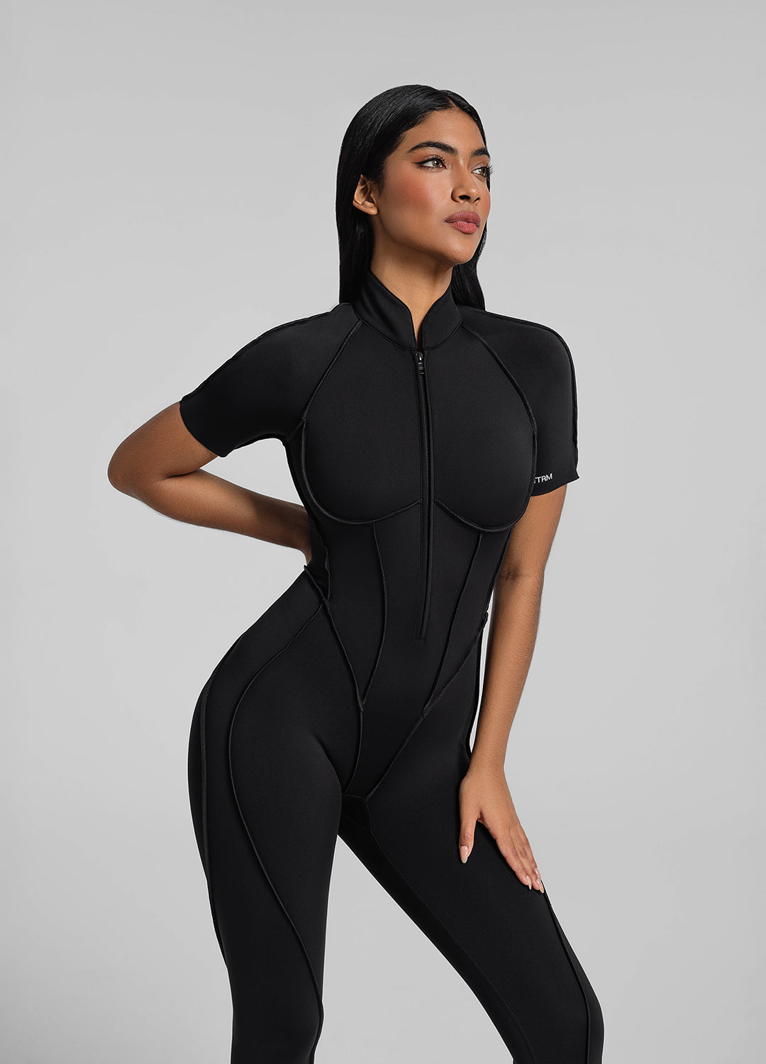 Catsuit intégrale à manches courtes