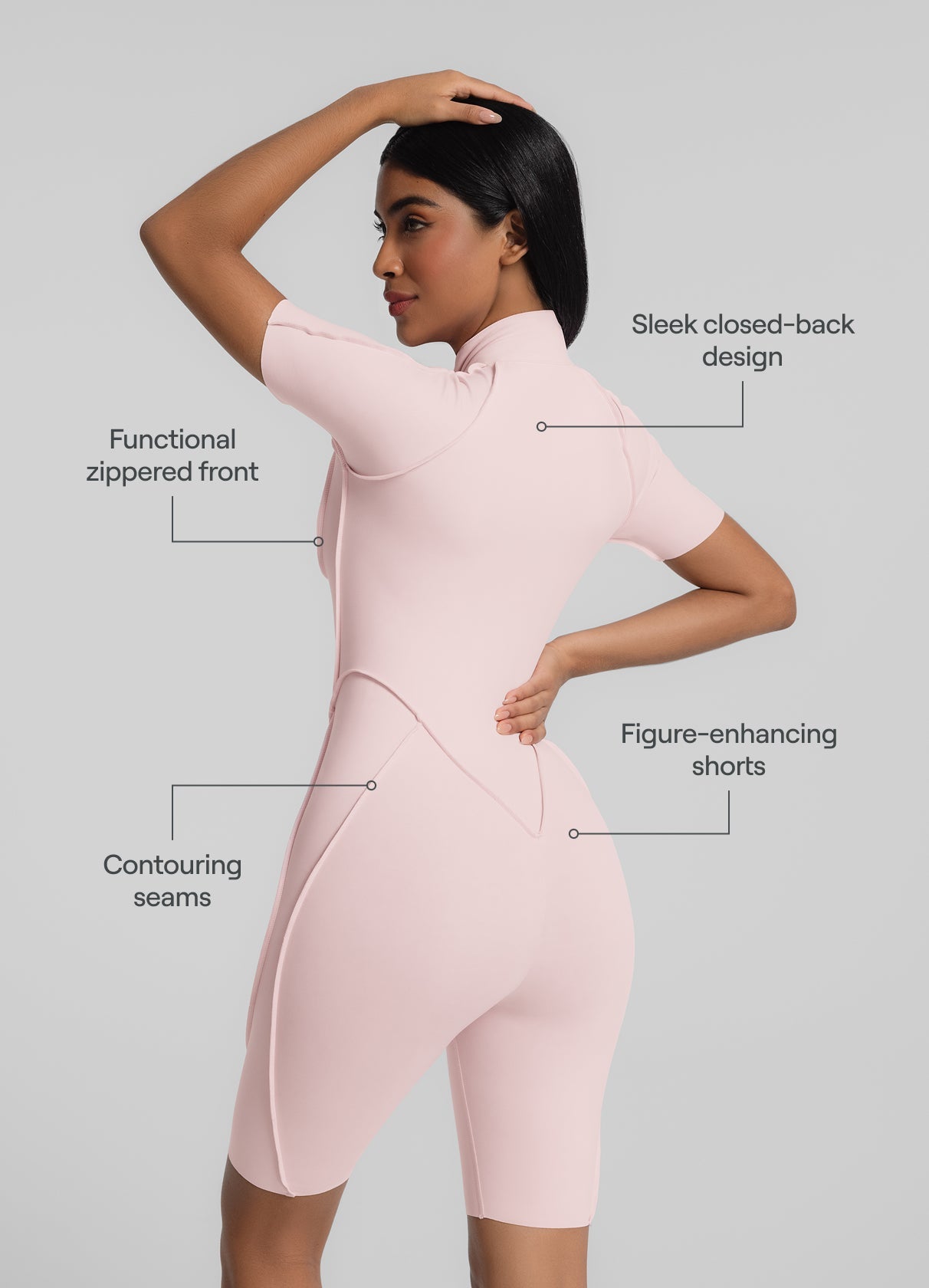 Catsuit short dos fermé