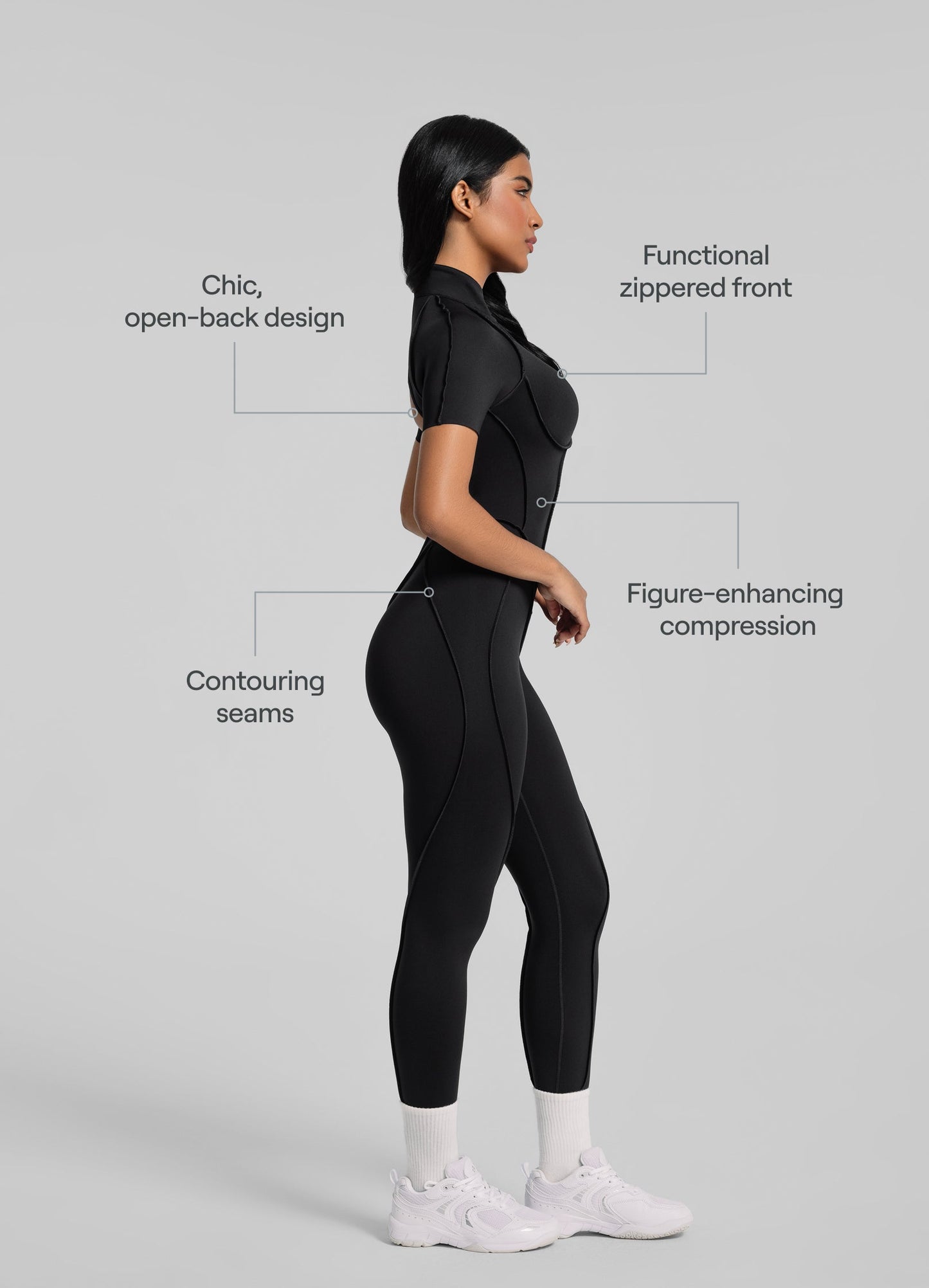 Catsuit intégrale à manches courtes