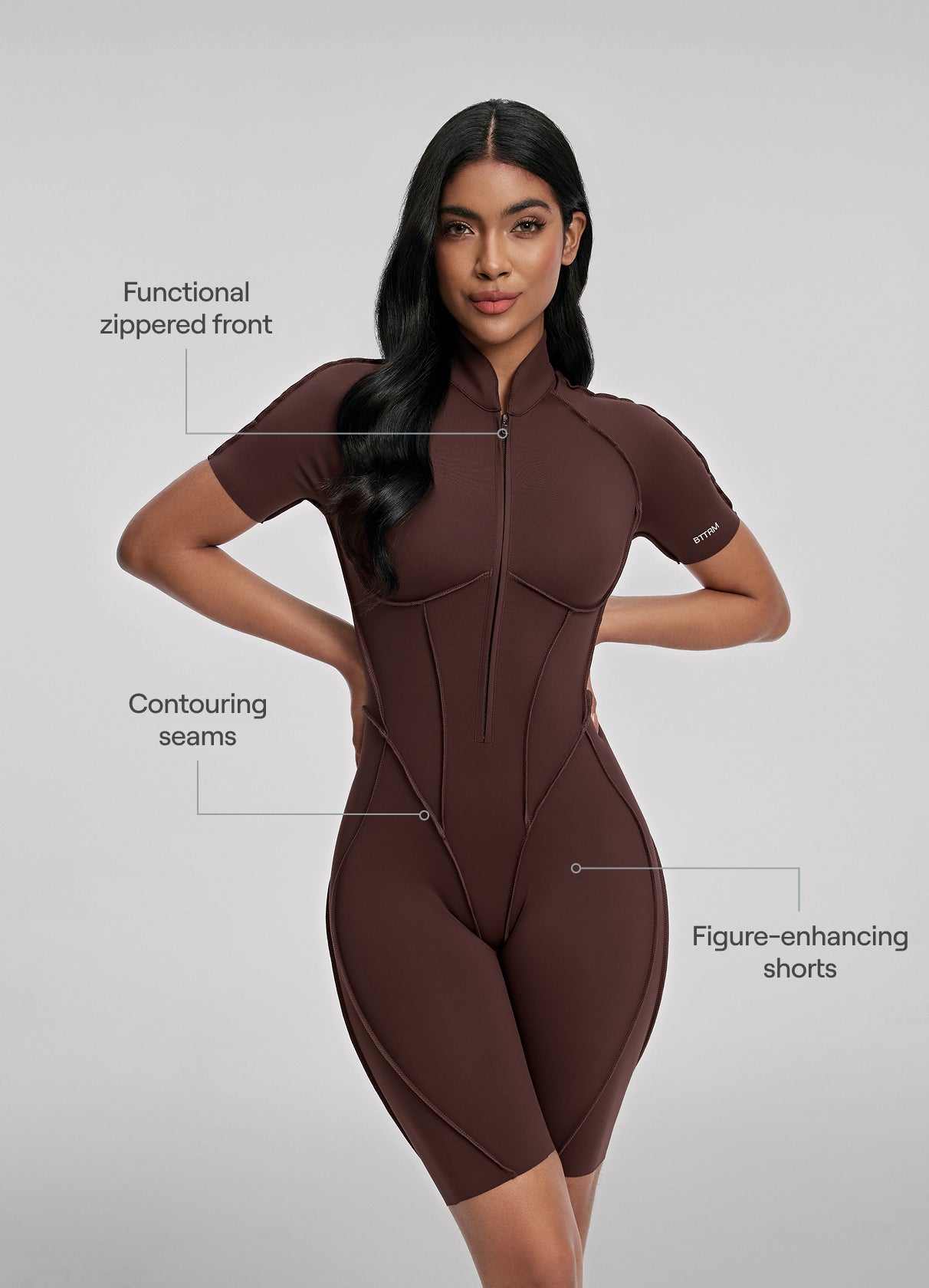 Catsuit short dos fermé