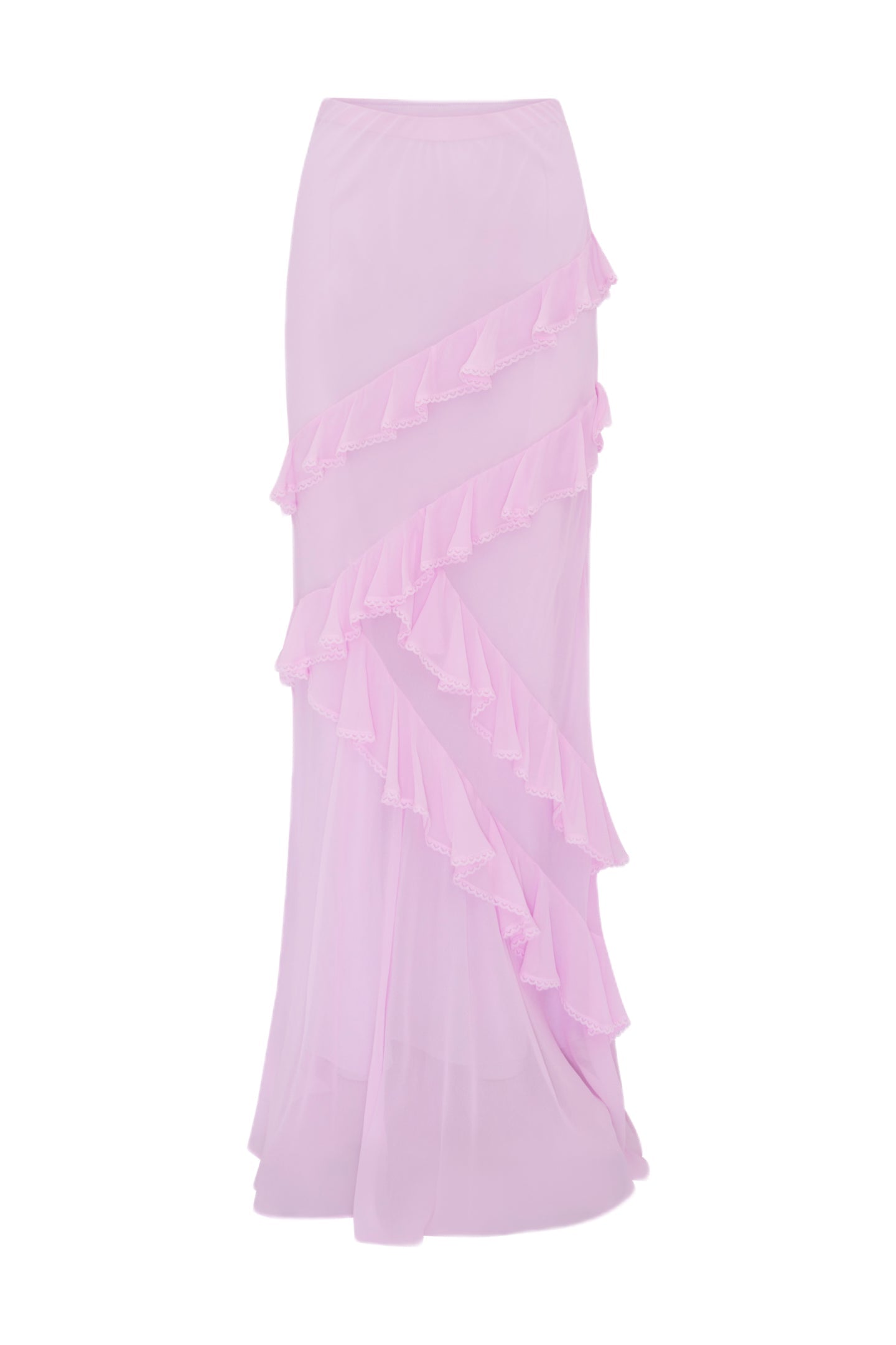 Mitnessa Chiffon Ruffle Maxi Skirt