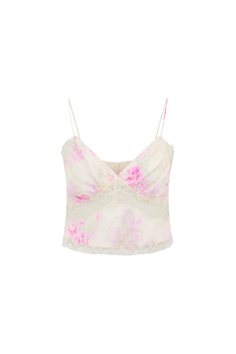 Spritely Satin Floral Cami