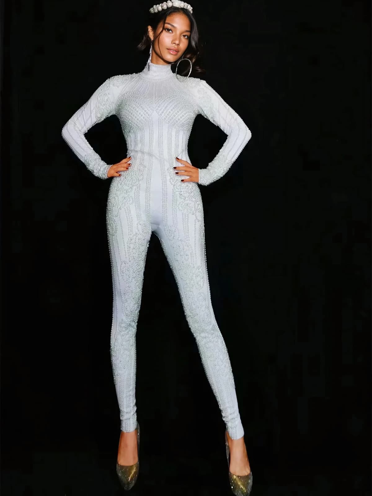 Ulrich High Neck Embellished Jumpsuit