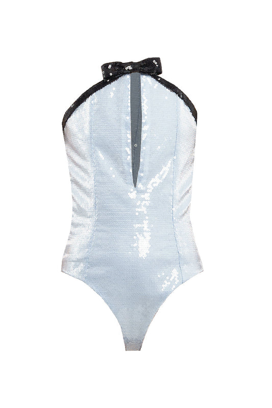 SEQUIN BODYSUIT IN BLUE